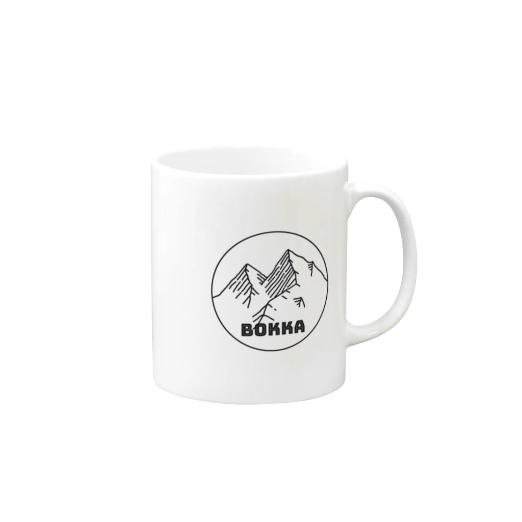 うえまつ保育園・うえまつフリースクールの合同会社BOKKAロゴ Mug :right side of the handle