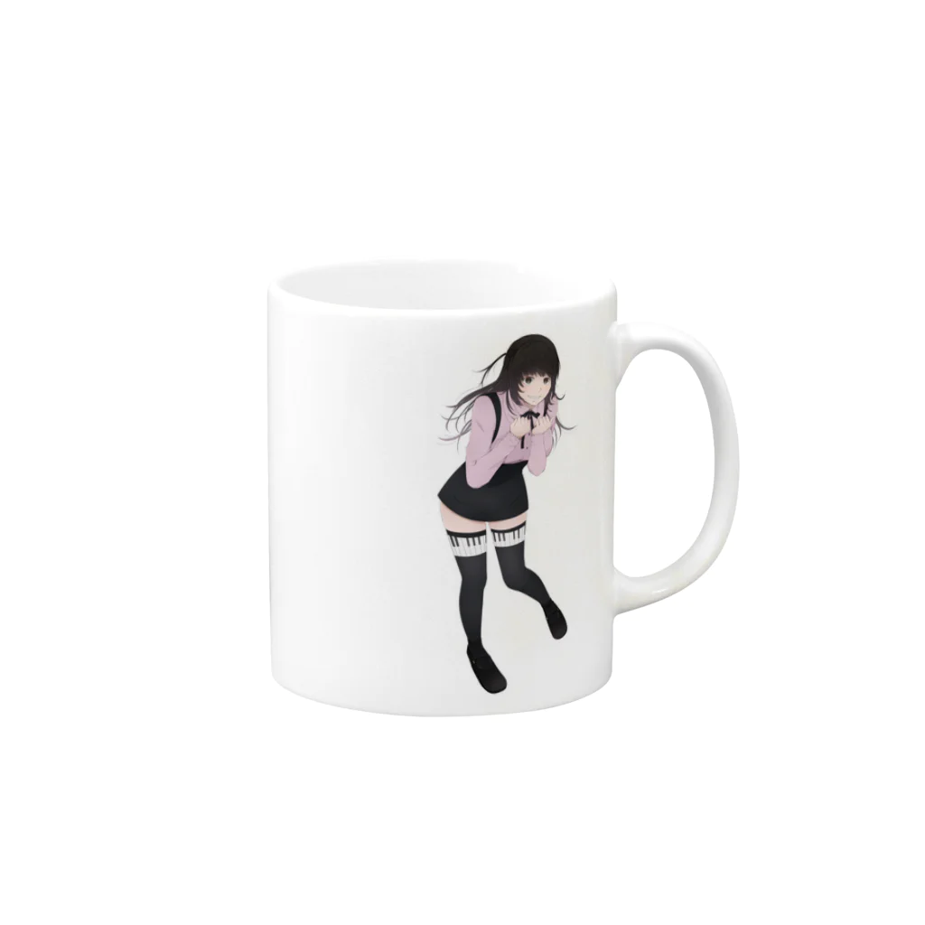 明日やりますのゆめかわ女子 Mug :right side of the handle