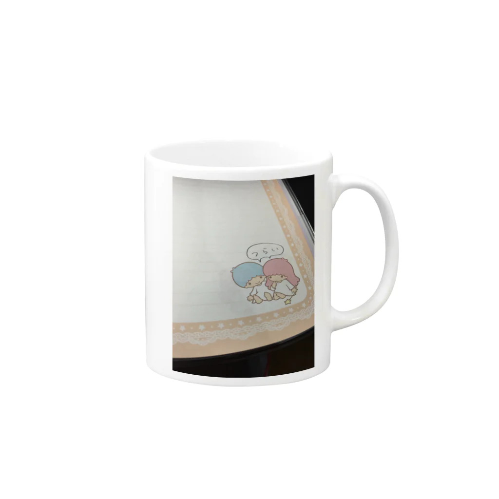 babyblueのリトルつらいスターズ Mug :right side of the handle