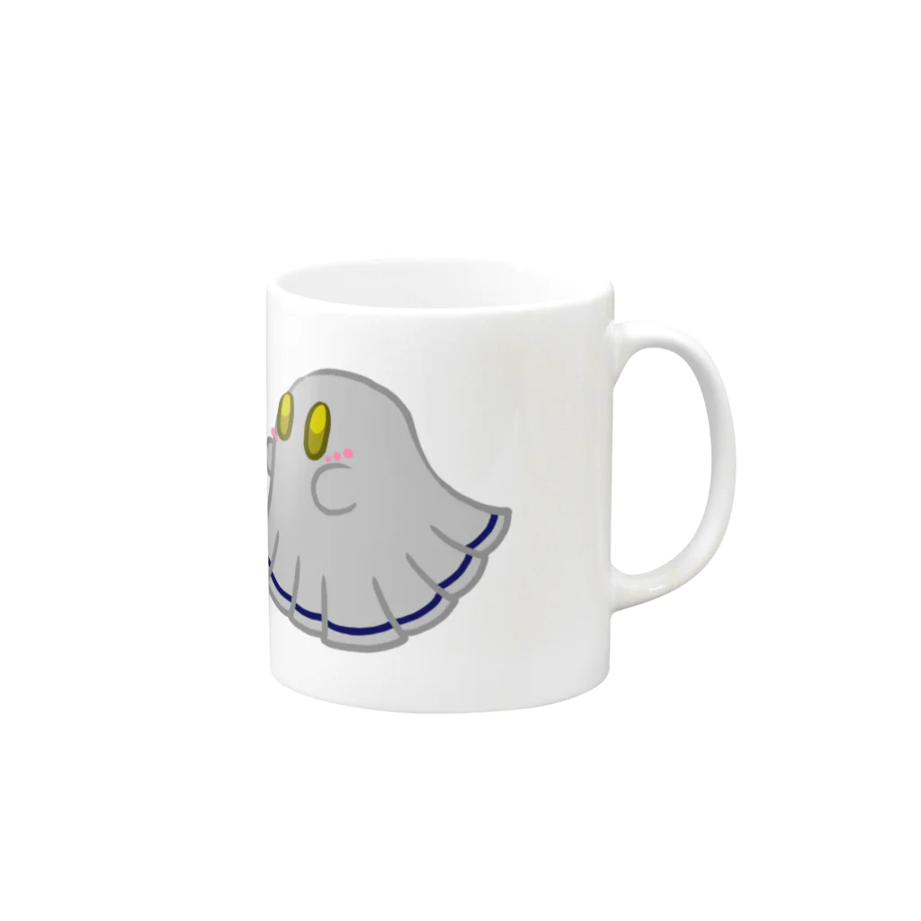 ウサネコのゾワゾワごーすと Mug :right side of the handle