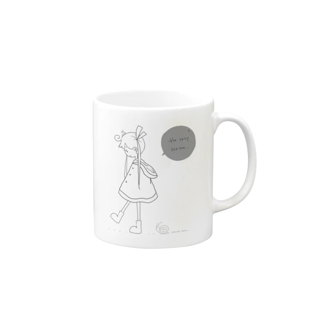 伝説の幼女ちぁむさん｡の梅雨幼女。 Mug :right side of the handle