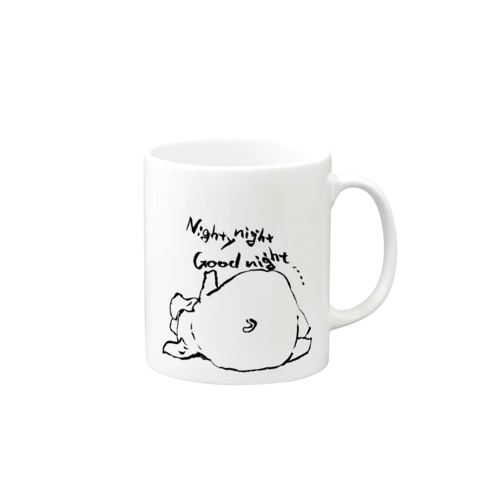 いまむら文庫のEnjoy!! Piggy!! Nighty night Good night Mug :right side of the handle