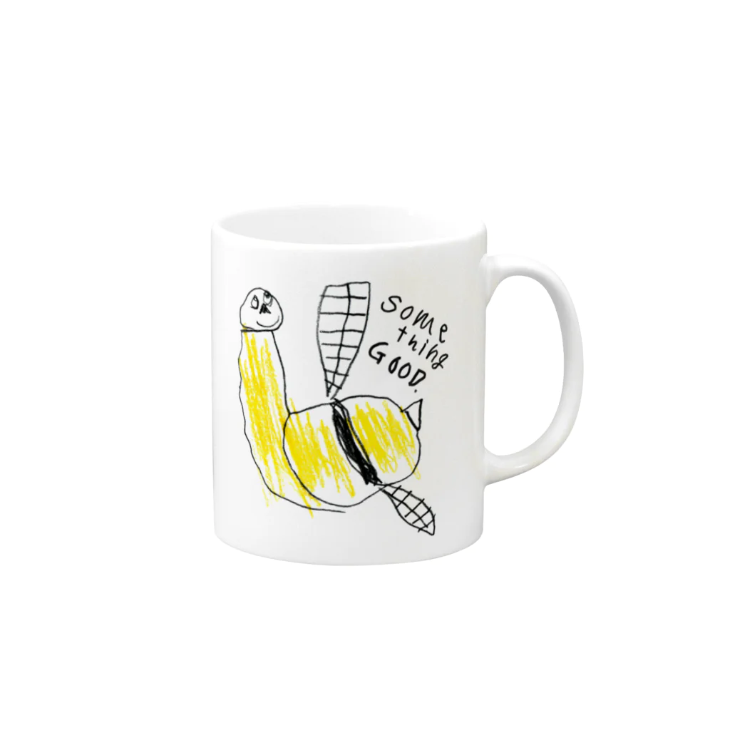 ユーマSHOPのハチくん Mug :right side of the handle