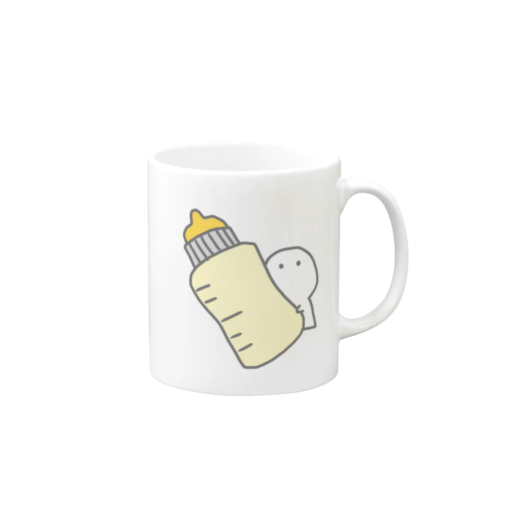 みるくと一緒のみるくんカップ Mug :right side of the handle