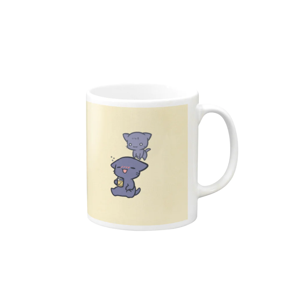 くろやぎのにゃんこ店のくろにゃんこ Mug :right side of the handle