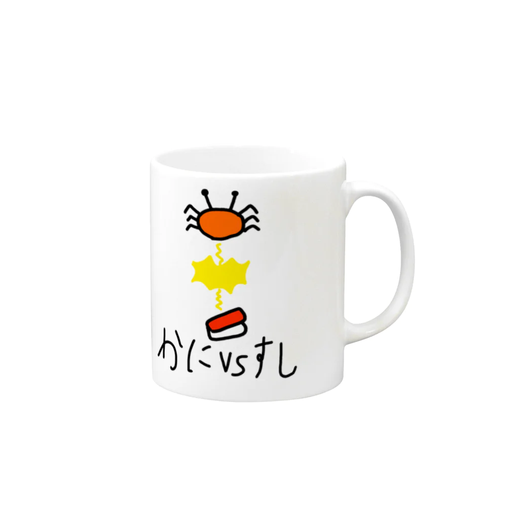 マイティガールのかにＶＳすし Mug :right side of the handle