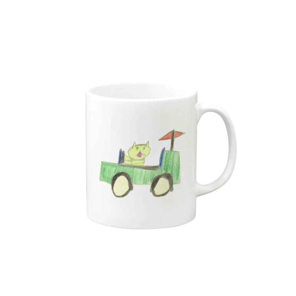 ハナペコの猫車 Mug :right side of the handle