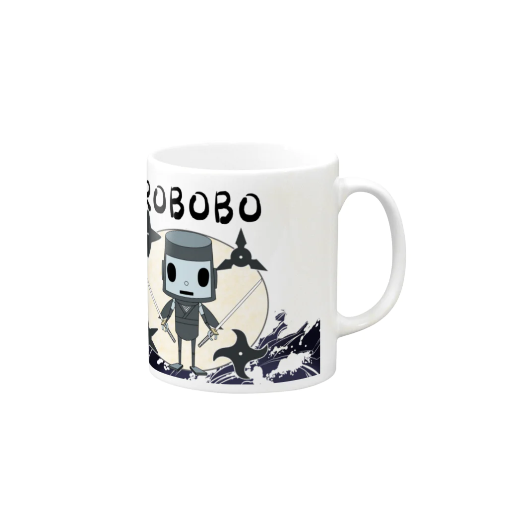 ぶらほわ店のROBOBO忍 Mug :right side of the handle