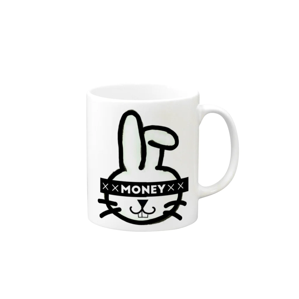 meMEmeの××MONEY××BUNNYちゃん×× Mug :right side of the handle