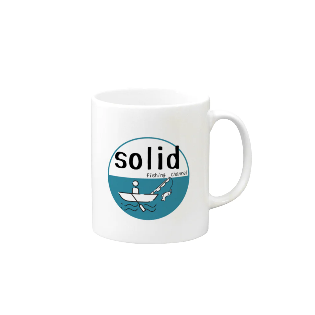 solid のsolid　fishingchannel　丸ロゴ Mug :right side of the handle