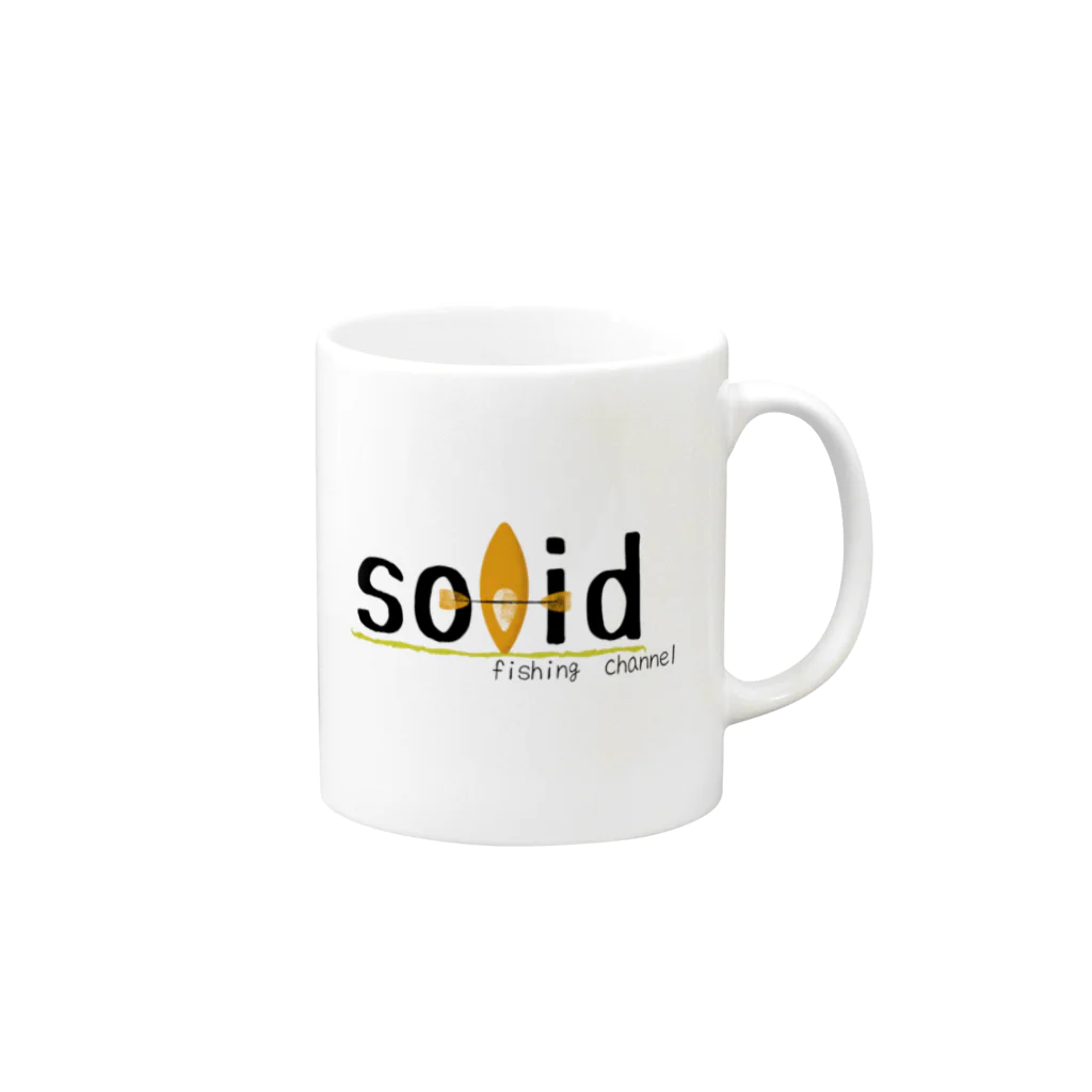 solid のsolid fishingchannel　角ロゴ Mug :right side of the handle