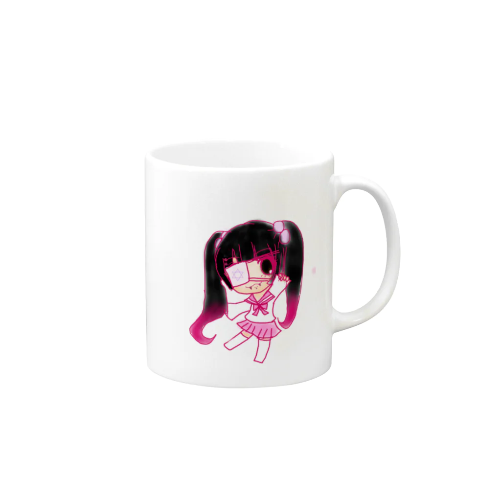 dach1xxxのバンギャちゃん【背景なし】 Mug :right side of the handle