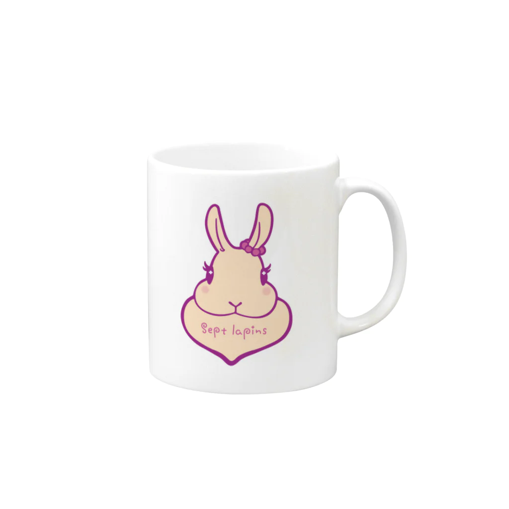 sept lapinsのmademoiselle lapin マグカップの取っ手の右面