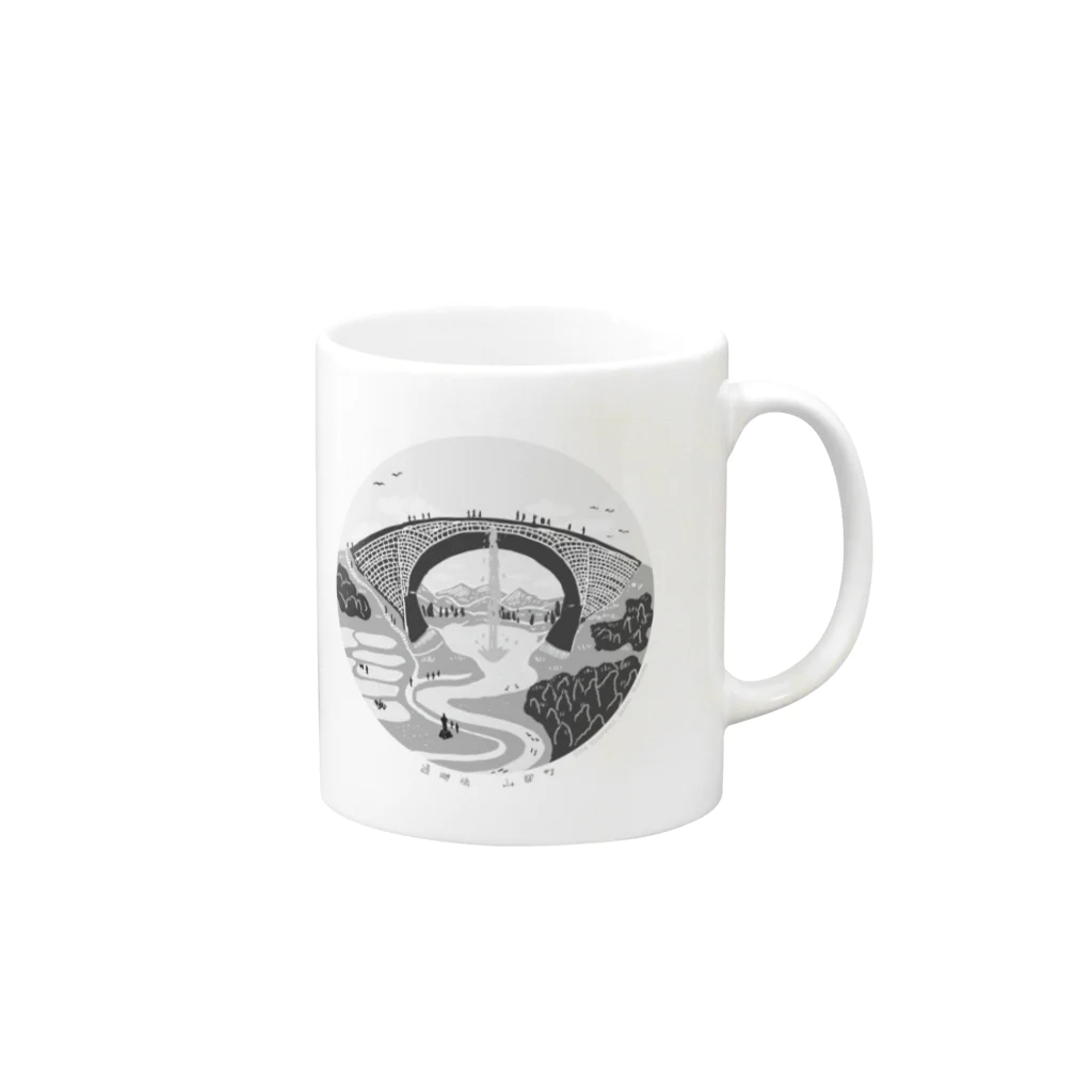 OW STOREのTSUJUNKYO　モノクローム Mug :right side of the handle