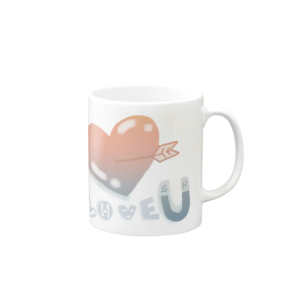 ゆーちゃんのらぶゆー Mug :right side of the handle