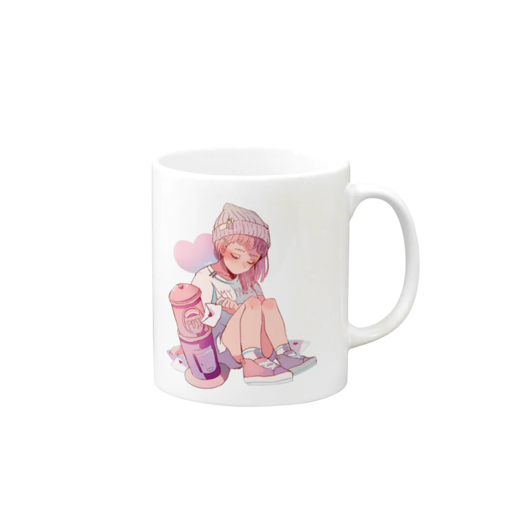 macoziのチェリッシュ Mug :right side of the handle