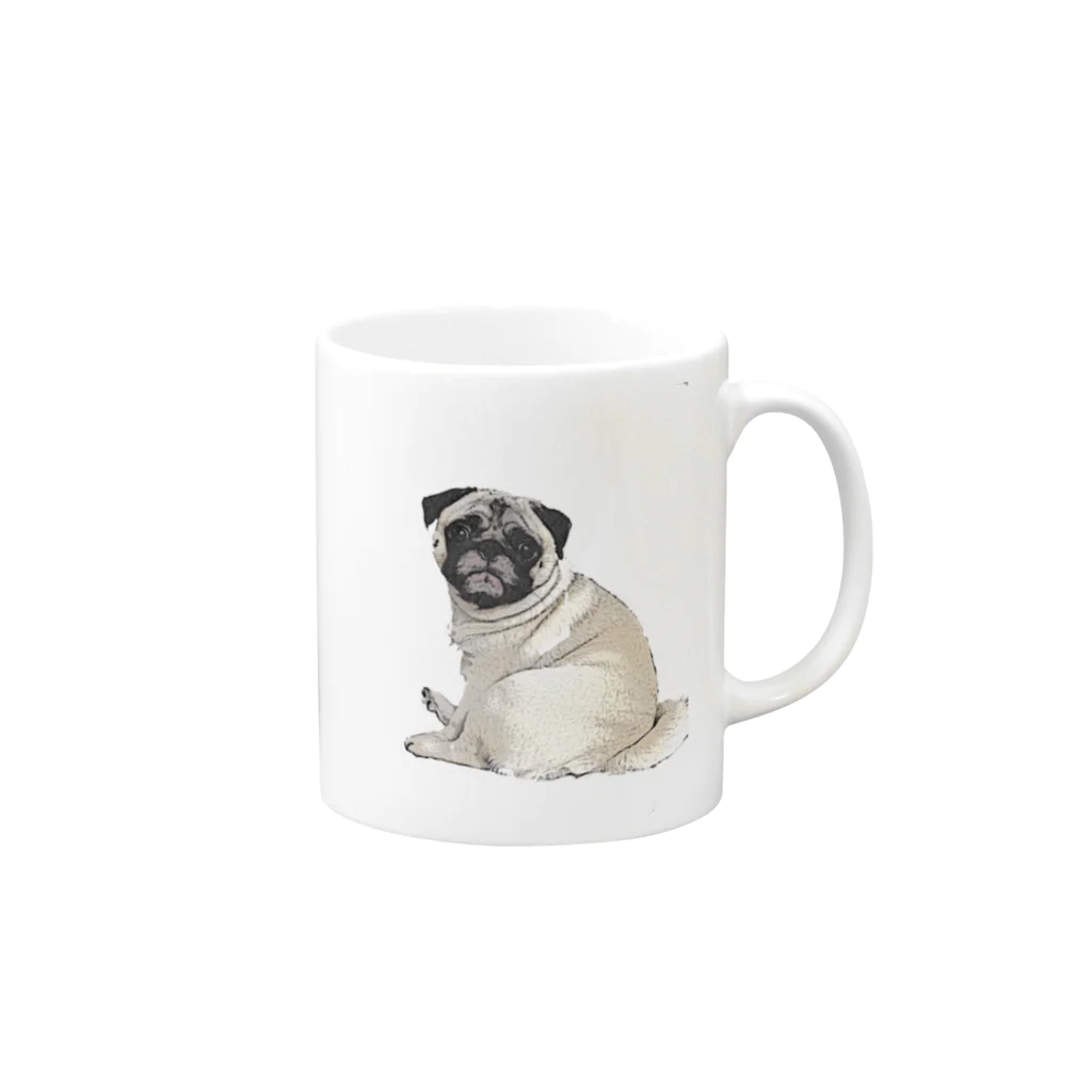 PUG283のパグJill Mug :right side of the handle