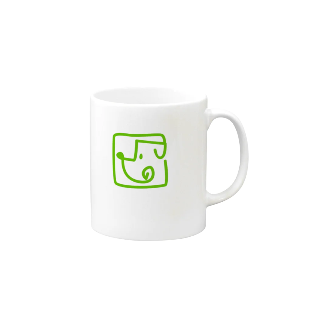 nowhitonの【DOGGYM Shake!】アイコンロゴ（グリーン） Mug :right side of the handle