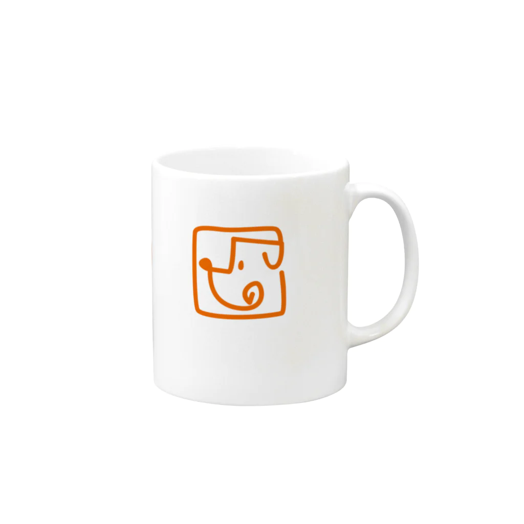 nowhitonの【DOGGYM Shake!】アイコンロゴ（オレンジ） Mug :right side of the handle