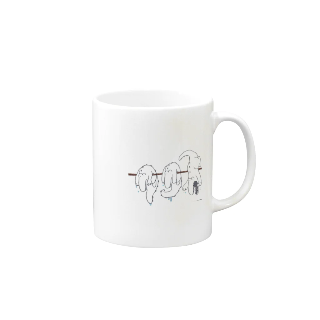 takeと助手のTシャツ屋さんの洗濯されるNOZOKIワニ Mug :right side of the handle