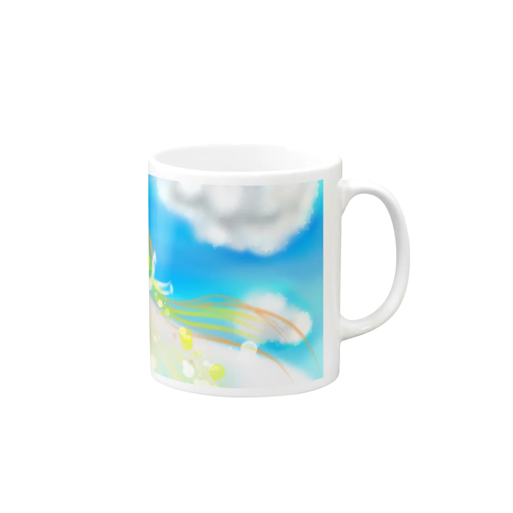 幻想小間絵の天照様 Mug :right side of the handle