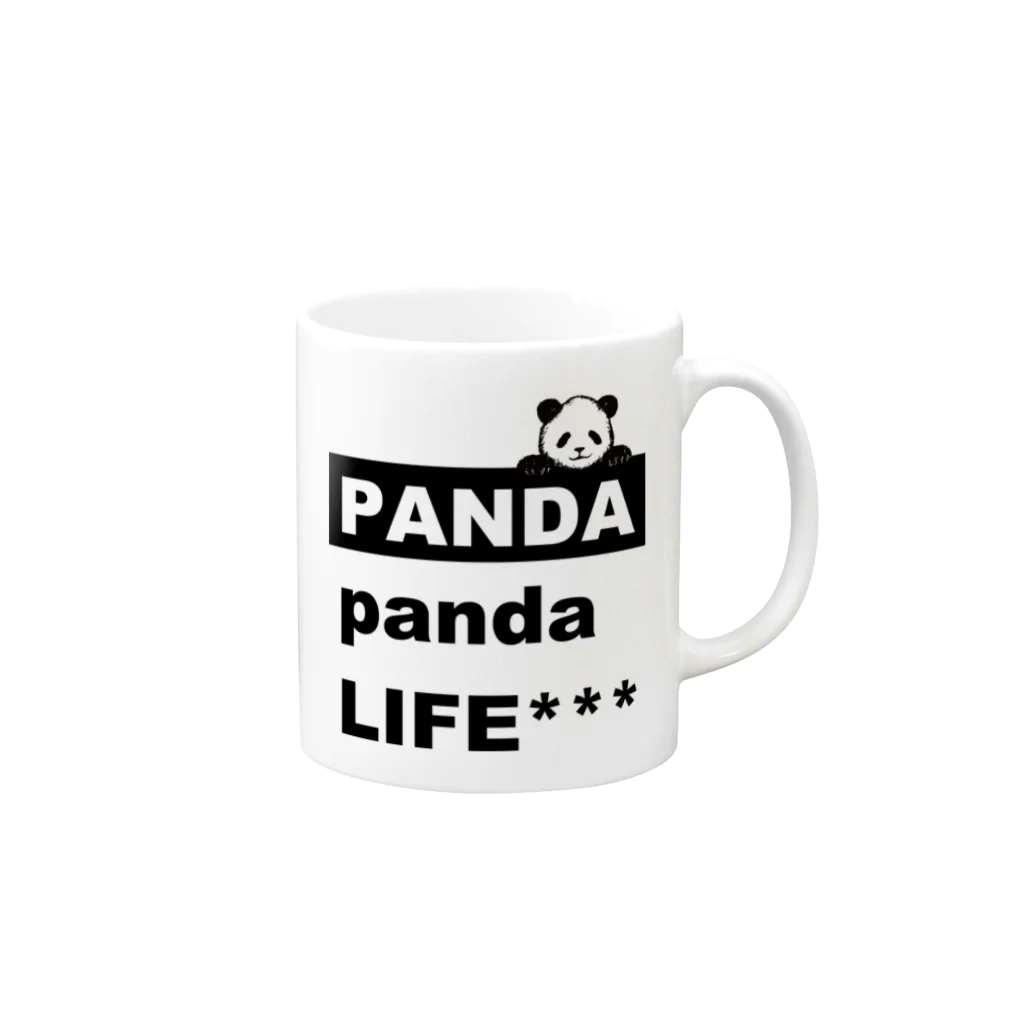 PANDA panda LIFE***ののぞきこみパンダ マグカップの取っ手の右面