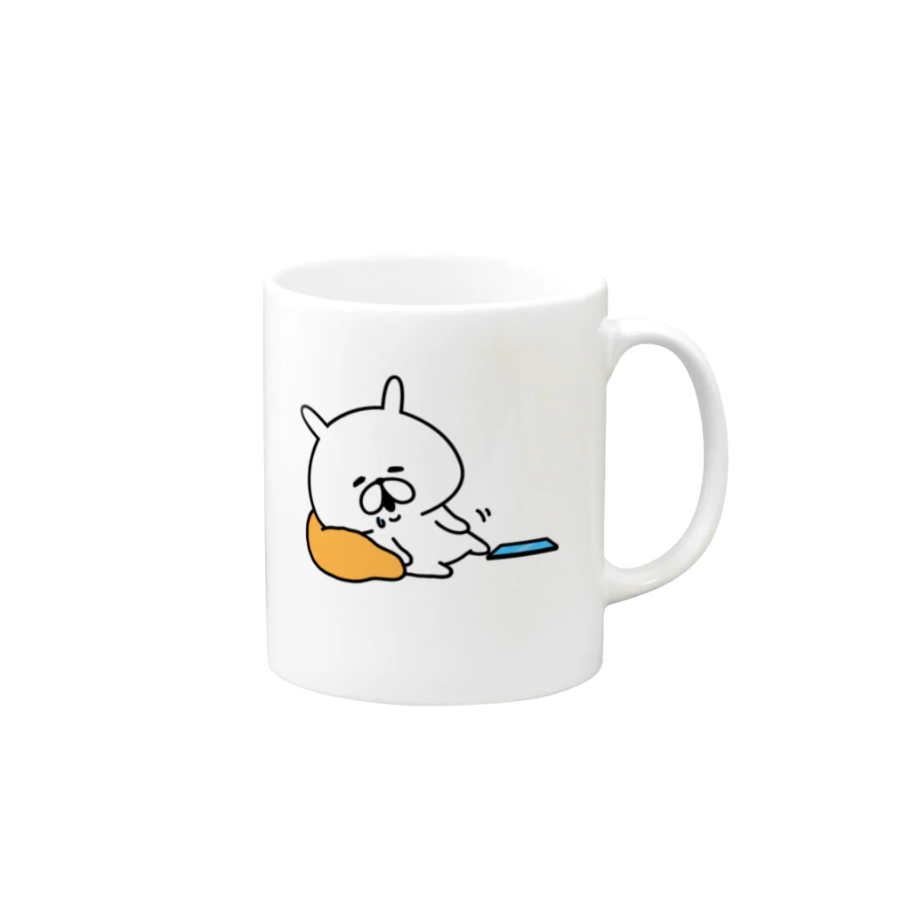 chococo_yuruusagiのゆるうさぎ 3コマおうち時間 Mug :right side of the handle