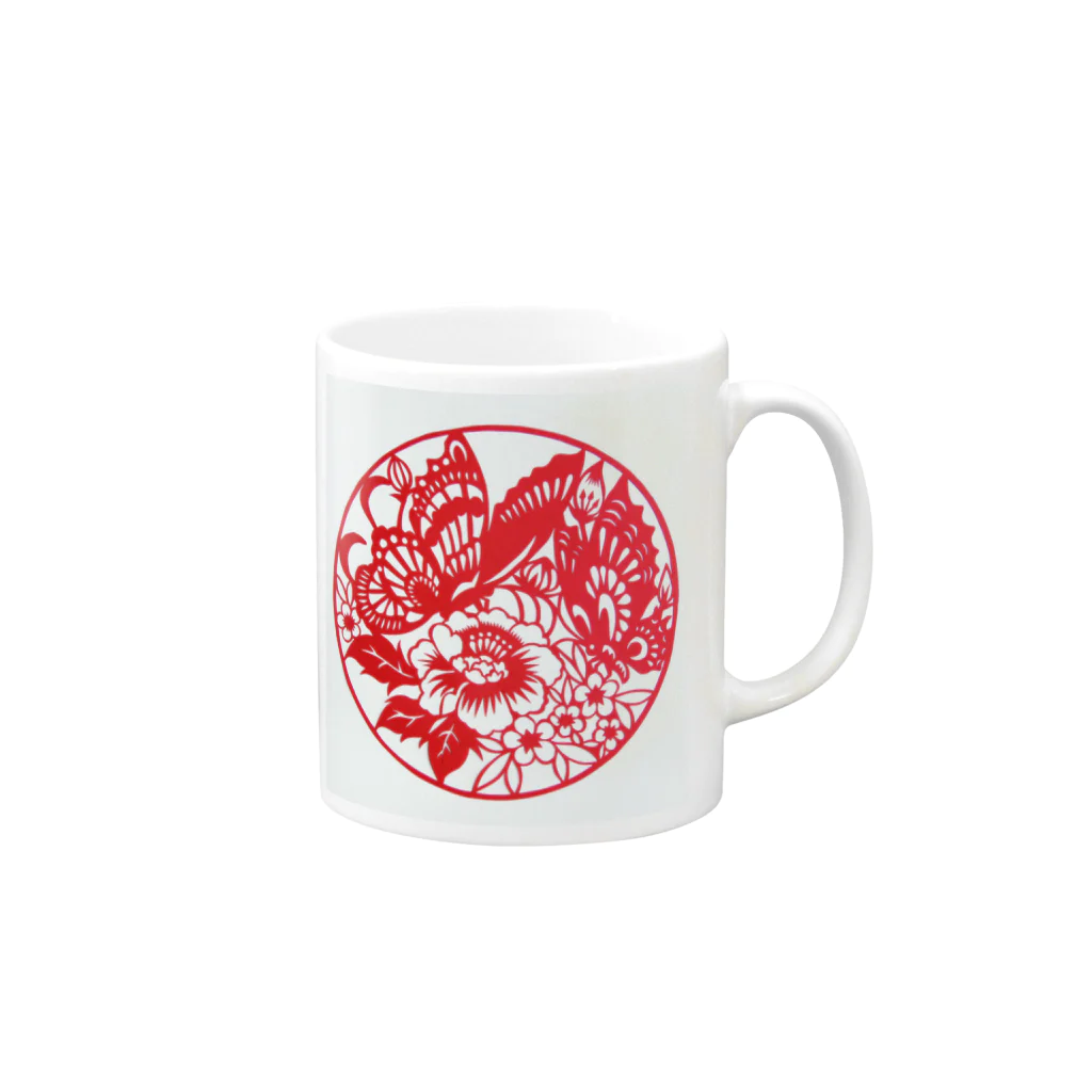 White Teepeeの花蝶風月 Mug :right side of the handle