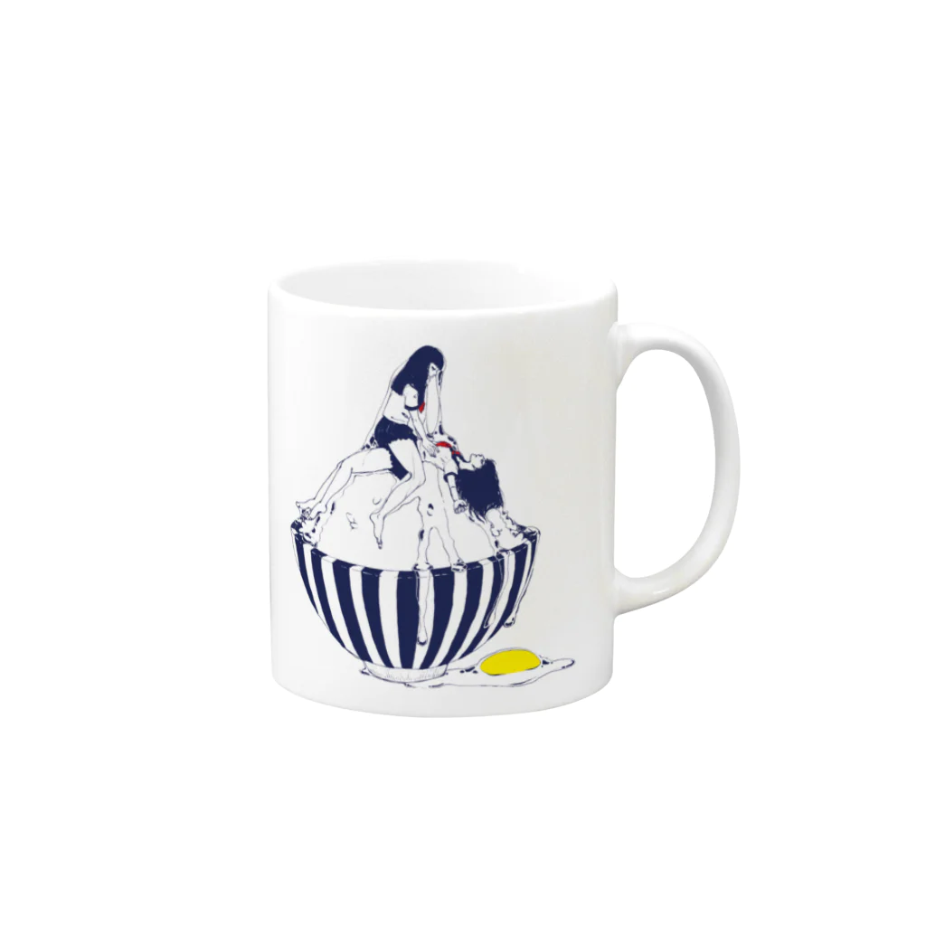 あゆみとみちるの女子高生のたまごかけごはん Mug :right side of the handle