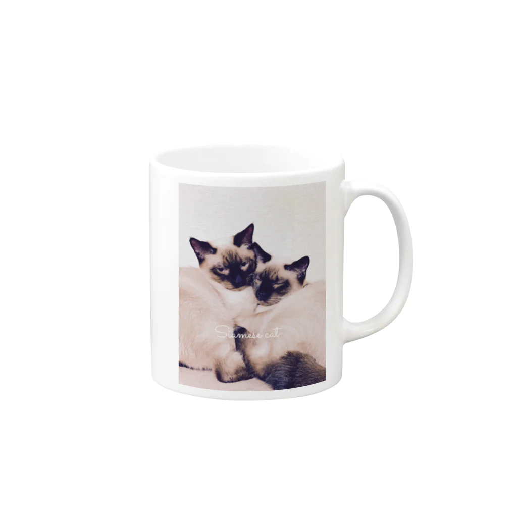 Siamese cat シャムのSiamese cat シャム猫 マグカップの取っ手の右面