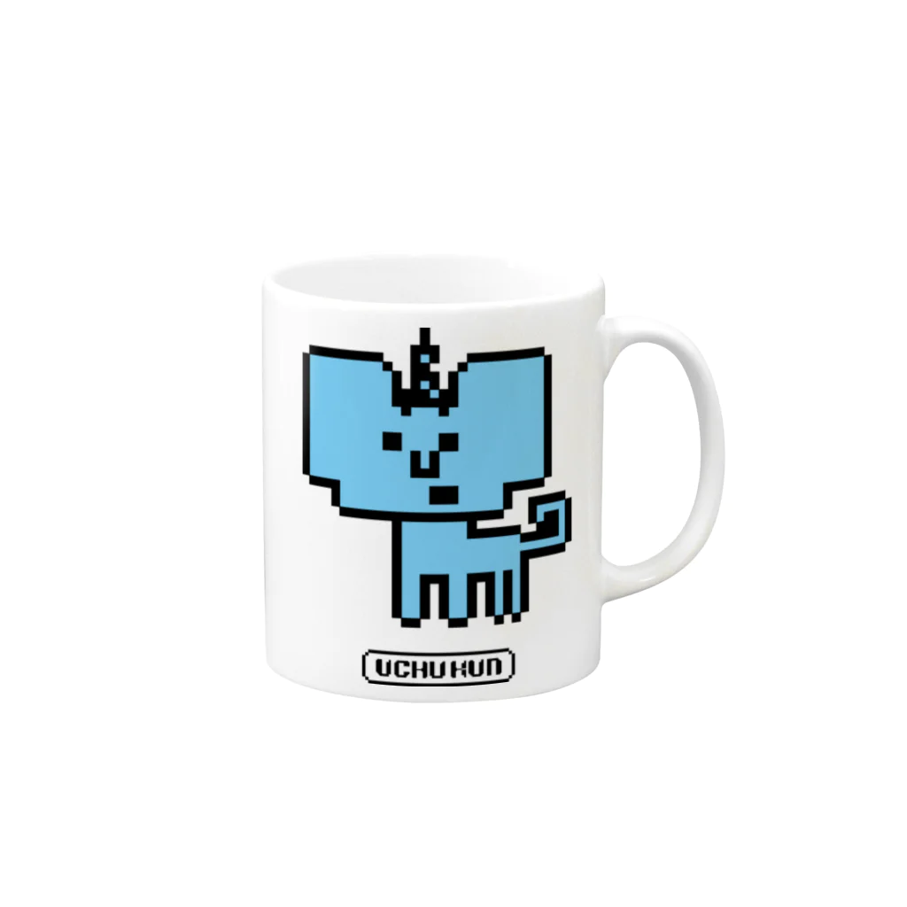 uchukunのイッカクン8BIT Mug :right side of the handle