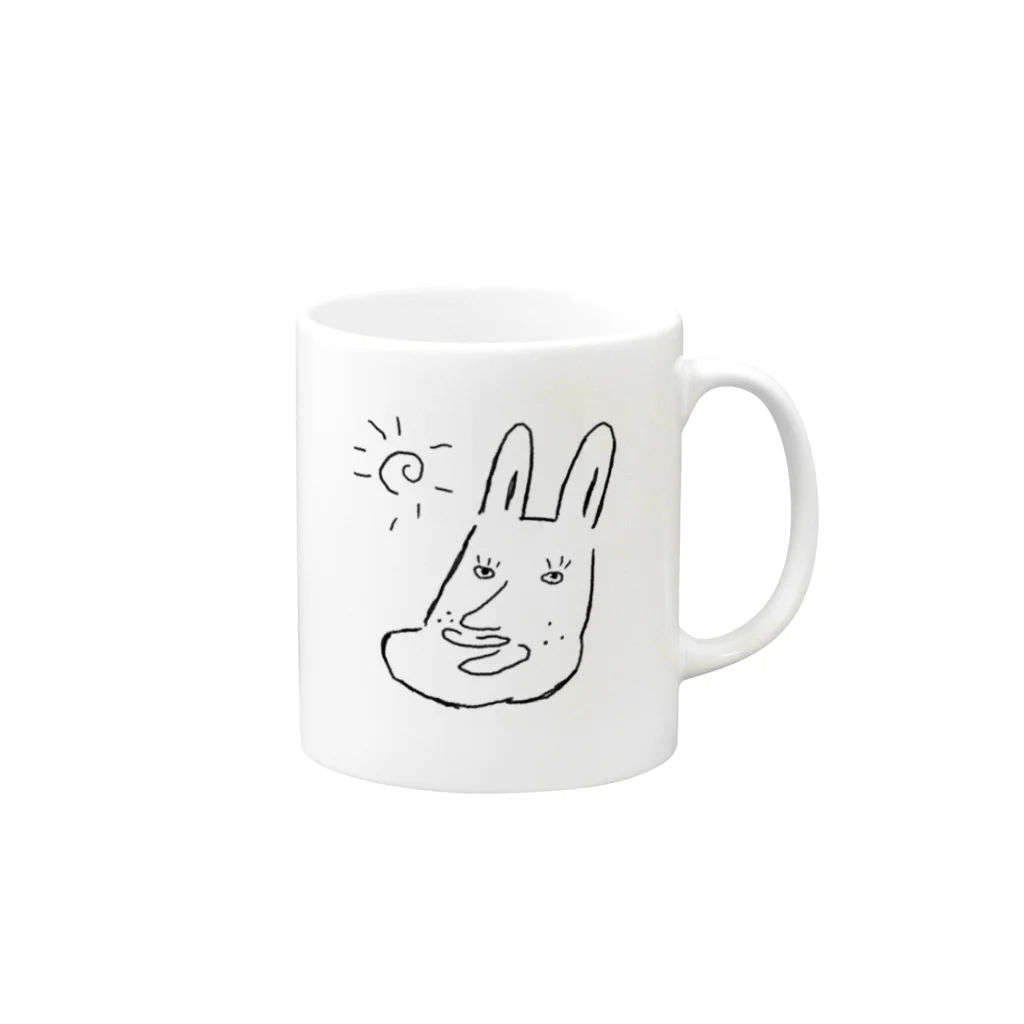 イラストレーター トツカケイスケの心ないウサギさん 3 Mug :right side of the handle