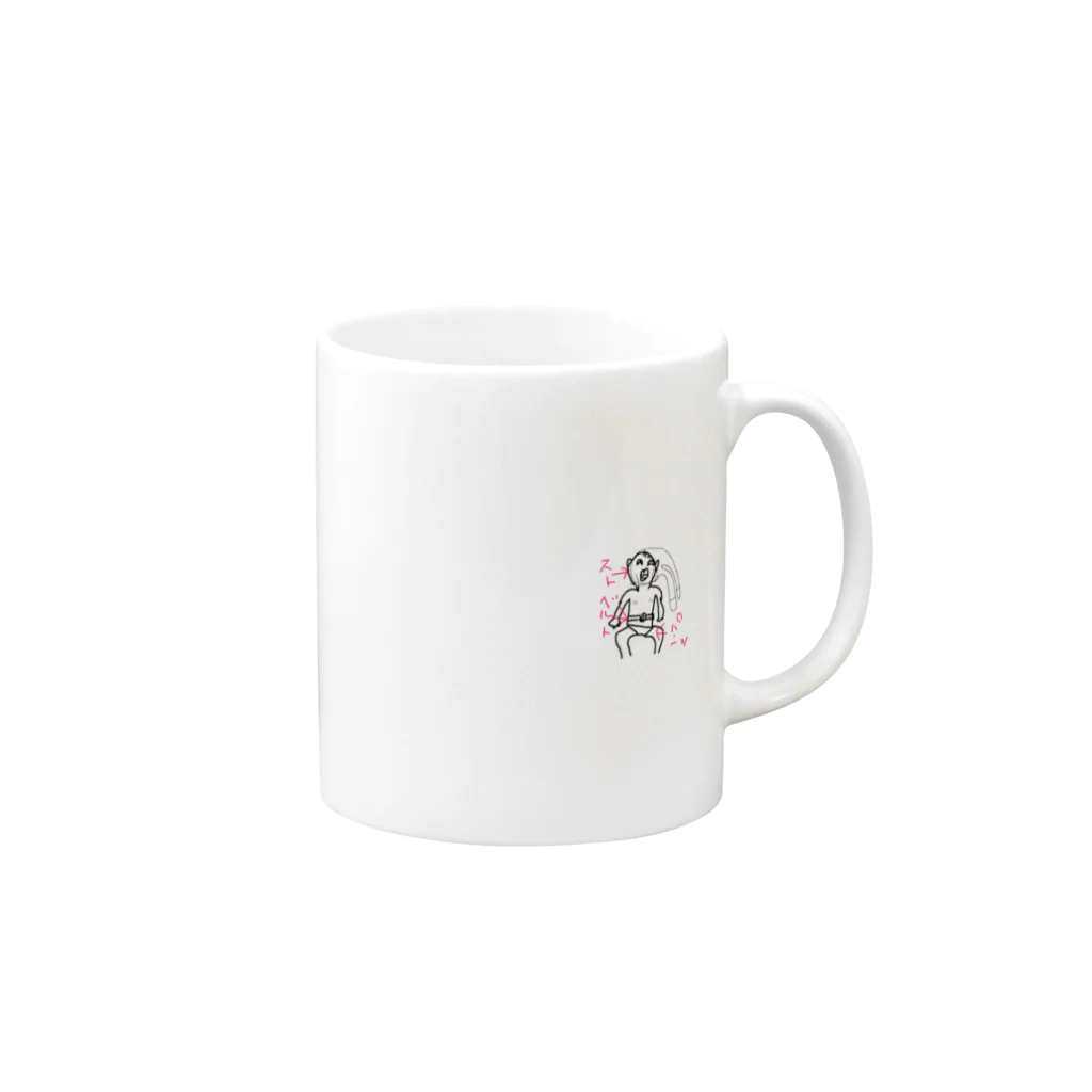 てんてんのおみせのパンストおじさん Mug :right side of the handle