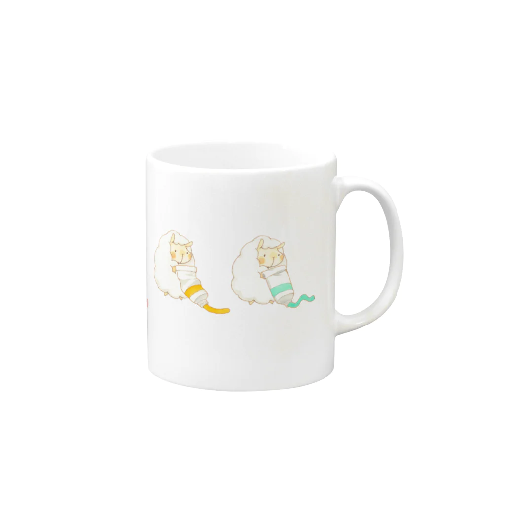 山田デイジーのえのぐひつじ Mug :right side of the handle