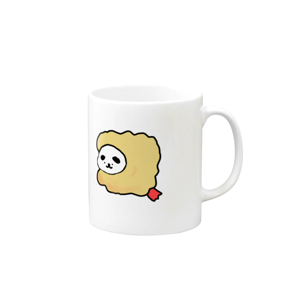 キチィちゃんと化け物腕鼠の一生の揚げイーヌ Mug :right side of the handle