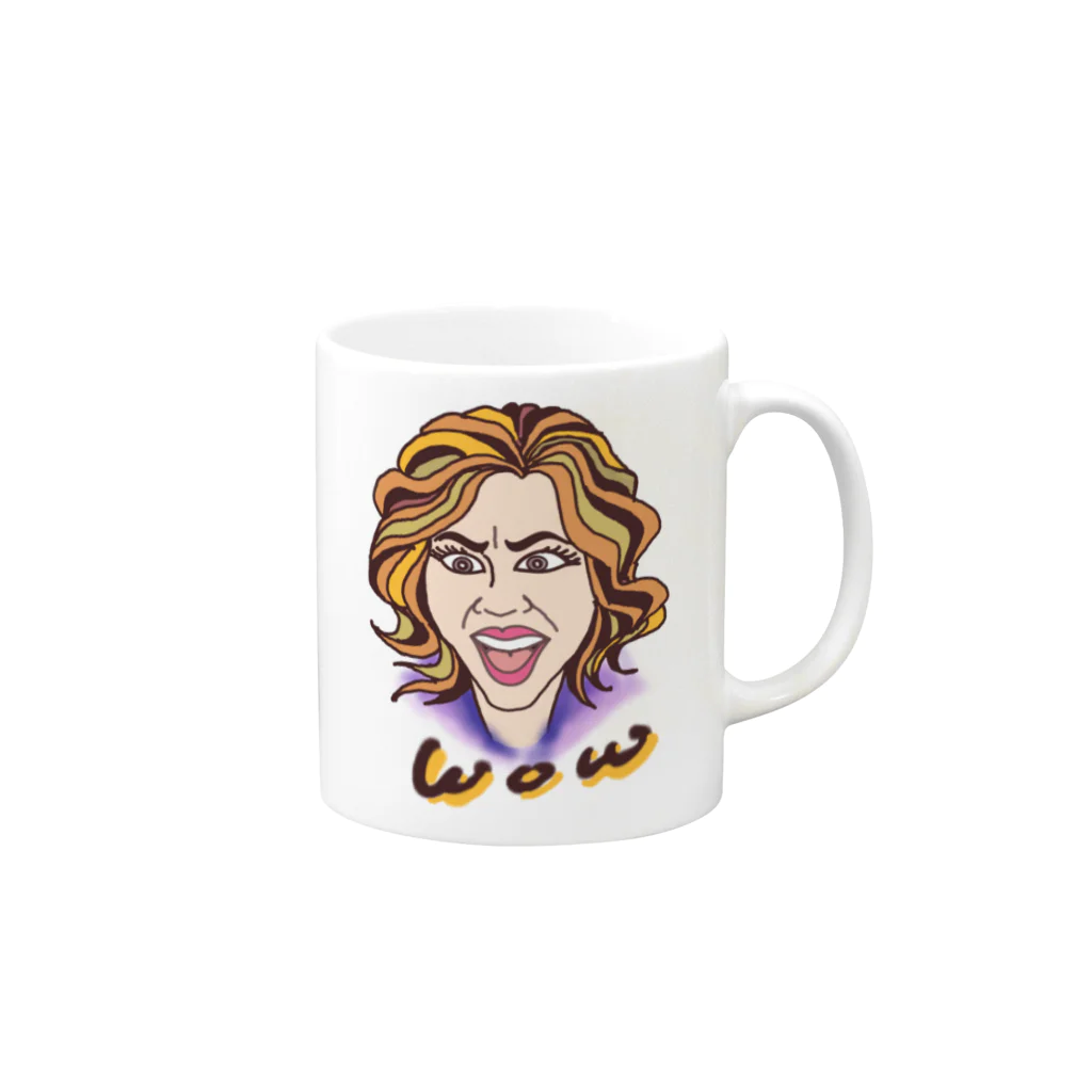 エムエヌのWOW Mug :right side of the handle