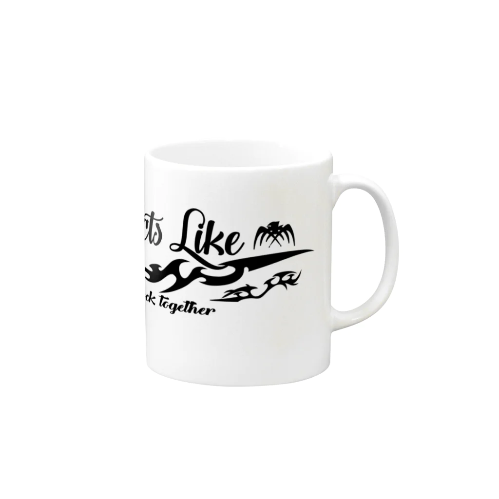 Ray's Spirit　レイズスピリットのLike Attracts Like（BLACK） Mug :right side of the handle