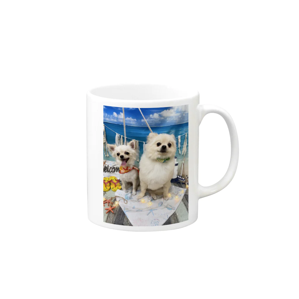 RayRayの夏のいっぬ達 Mug :right side of the handle