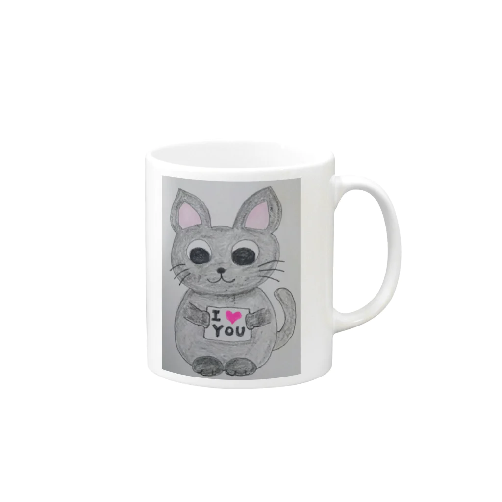 碧翠（こうすい）の猫のみーにゃん Mug :right side of the handle