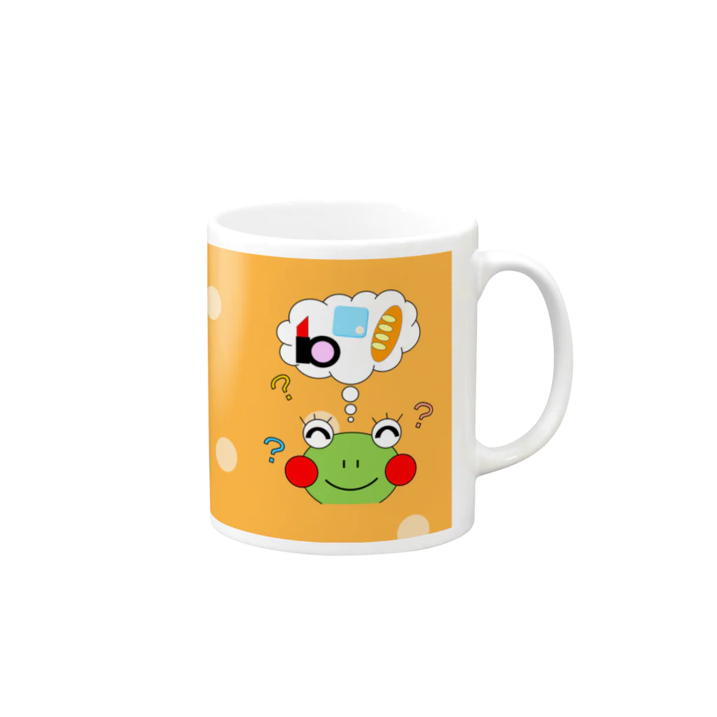 🐸かえるさんと仲間たち🐸のかえるさんママのショッピング Mug :right side of the handle