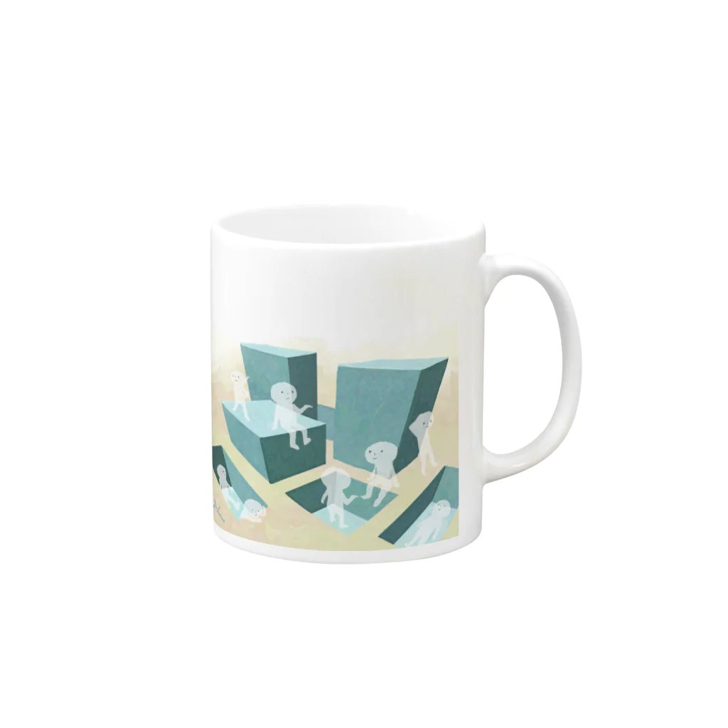 あかるいみらいけんきゅうじょのおばけのつどい２ Mug :right side of the handle