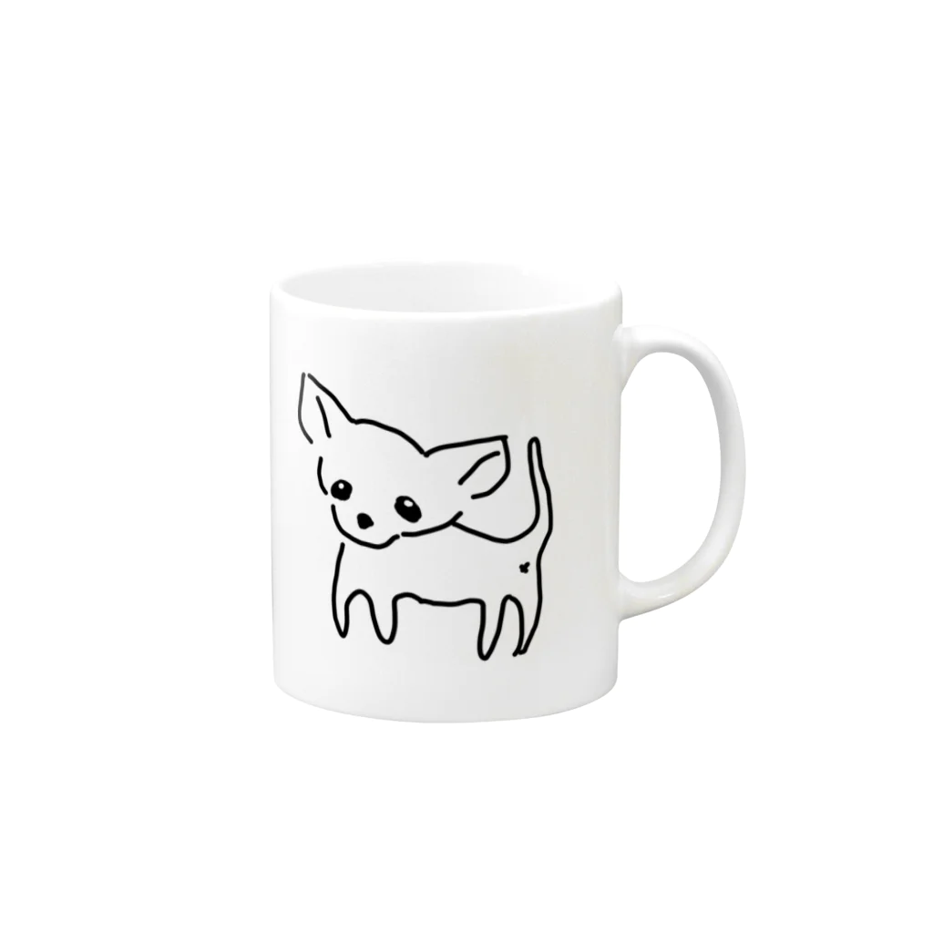 akane_art（茜音工房）のゆるチワワ（クリア） Mug :right side of the handle