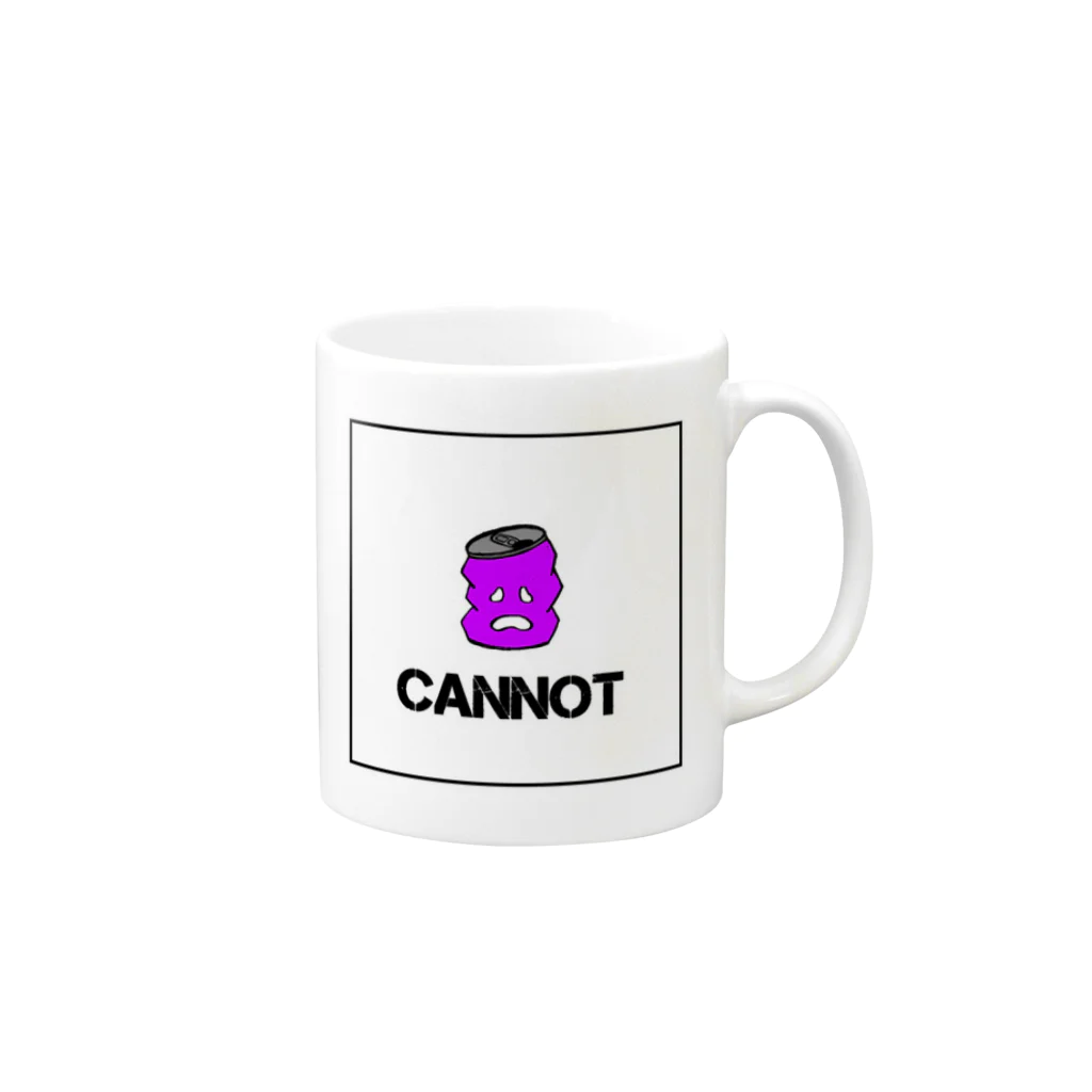 小鬼のCANNOT 枠付き Mug :right side of the handle