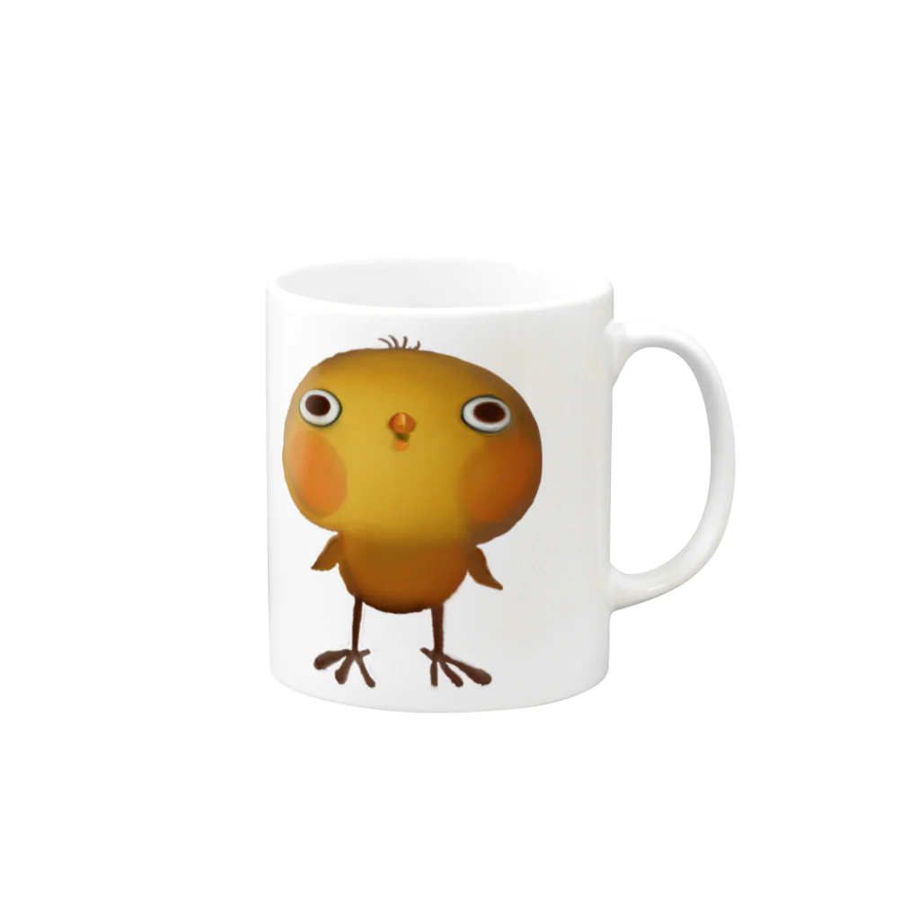 ひよ房ののびのびヒヨコ🐤ハッピー🎵 Mug :right side of the handle