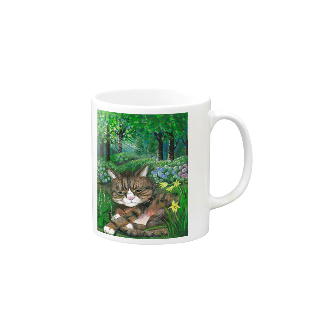 NOLI GIFT SHOPのお昼寝ねこ Mug :right side of the handle