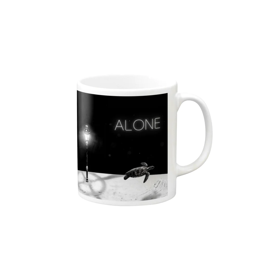 ANOTHER GLASSのALONE マグカップの取っ手の右面