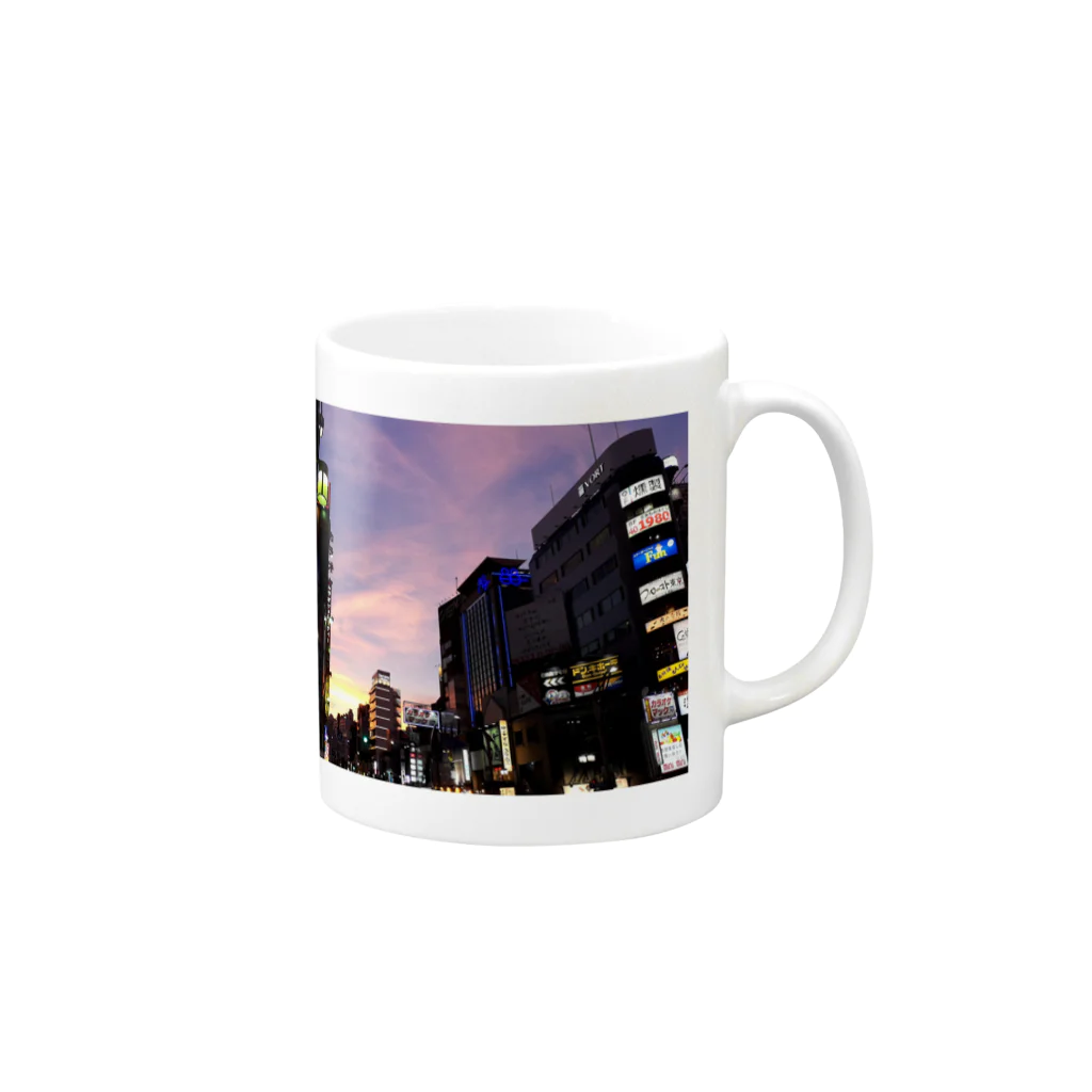 marmeladejamの街灯り Mug :right side of the handle