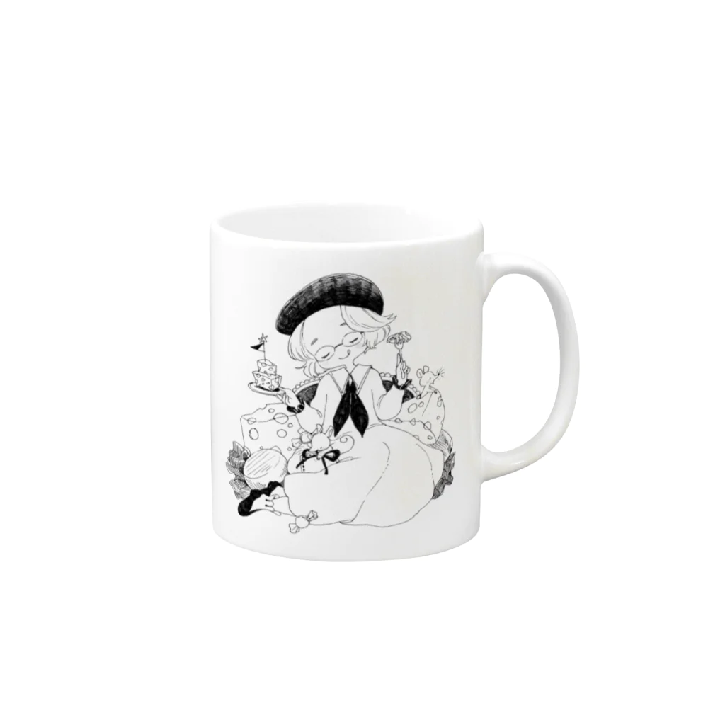 もりした あいのごほうびのチーズ Mug :right side of the handle