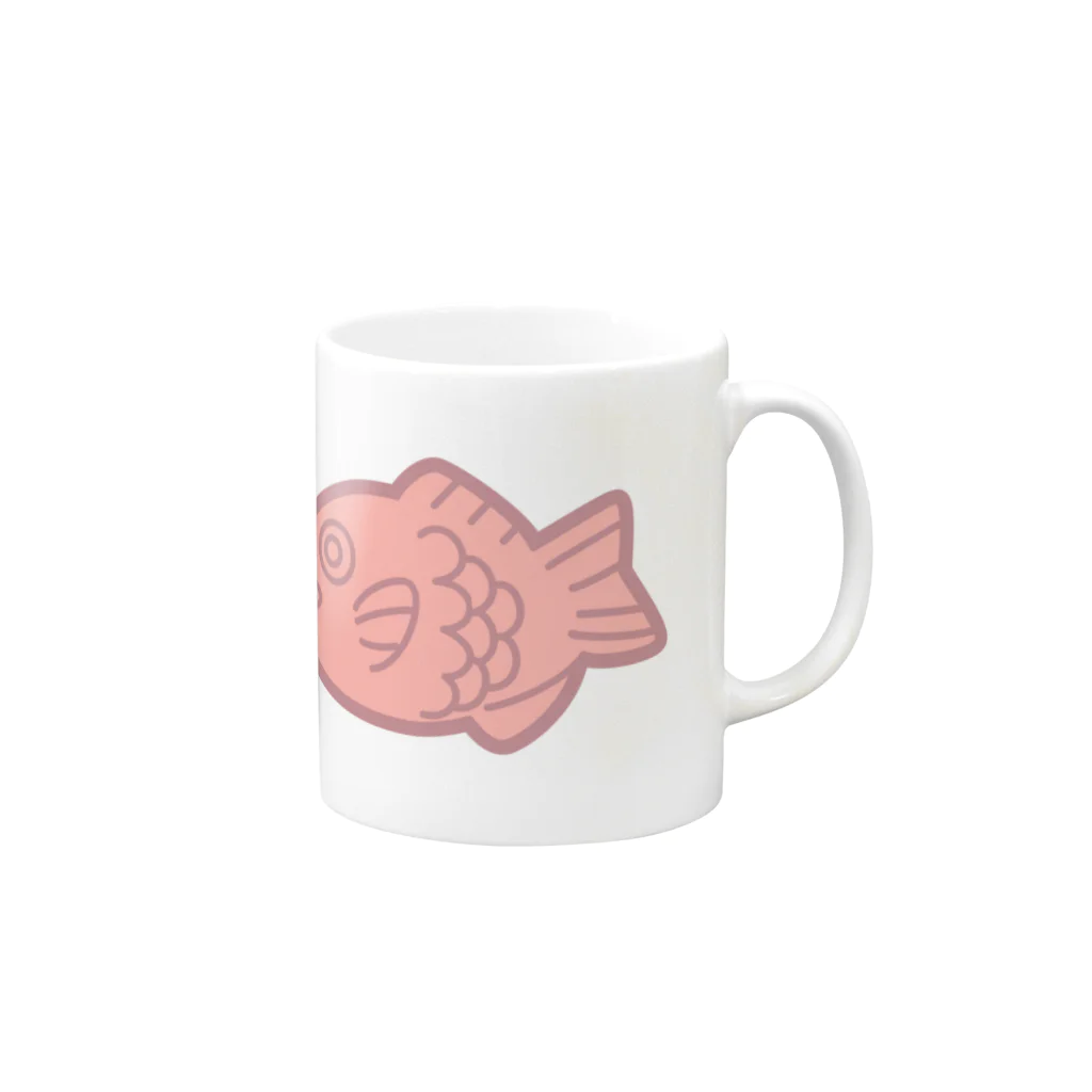 neuneunet.shopのピンクのたい焼き Mug :right side of the handle