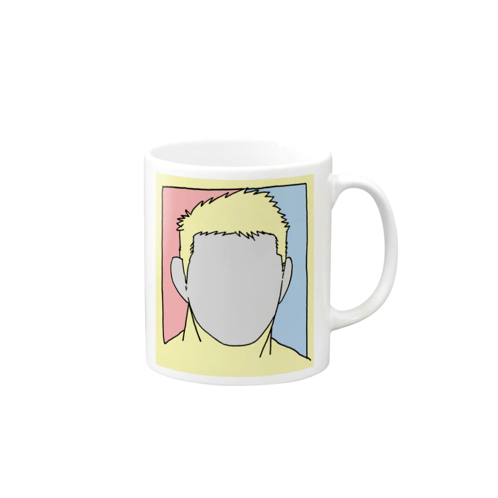 Shinya_rocketのかおお失った男の子。 Mug :right side of the handle